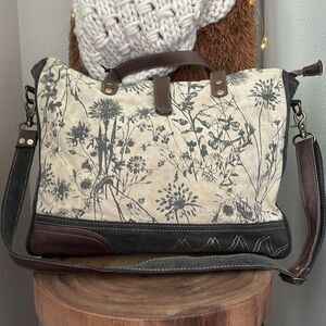 Myra Bag Cream and Black Floral Shoulder Bag